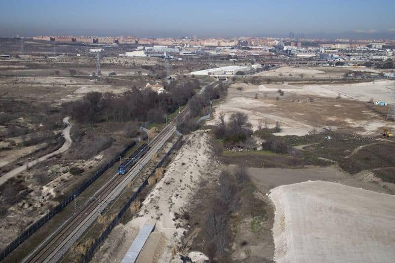 Foto aérea de las obras de urbanización de Los Ahijones (fuente: Junta de Compensación de Los Ahijones).