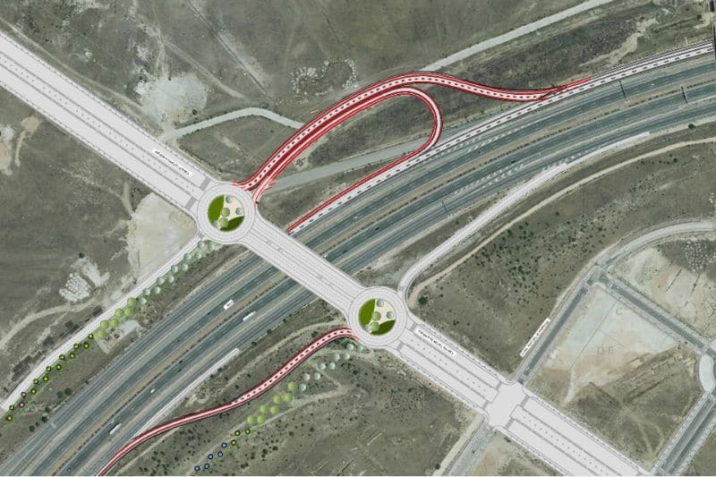 Infografía de los nuevos enlaces abiertos entre el desarrollo de El Cañaveral y la M-45 (fuente: Ayuntamiento de Madrid).