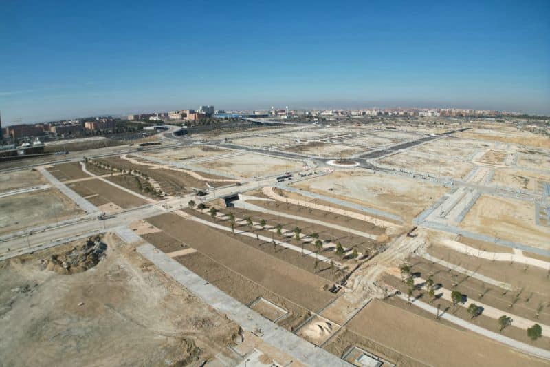 Obras de urbanización de la etapa 1 del desarrollo de Los Berrocales (fuente: Junta de Compensación de Los Berrocales).