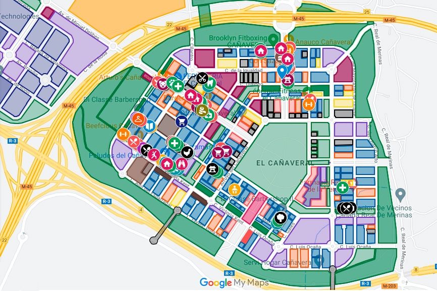 Así es el mapa vecinal de El Cañaveral: interactivo, dinámico y muy práctico