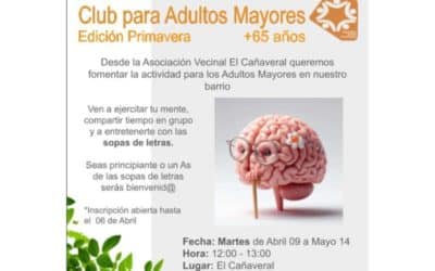 La AV El Cañaveral crea un club para mayores de 65 años