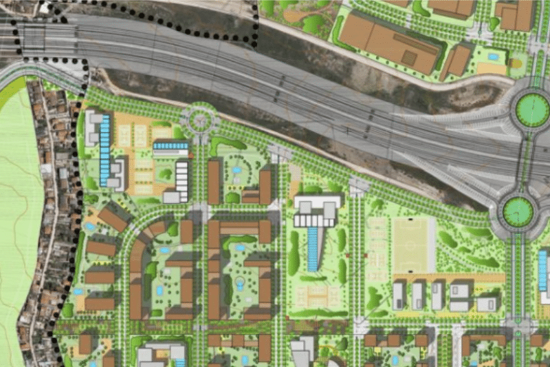 Detalle de infografía del aspecto definitivo de la avenida norte de Los Cerros (fuente: Junta de Compensación de Los Cerros).
