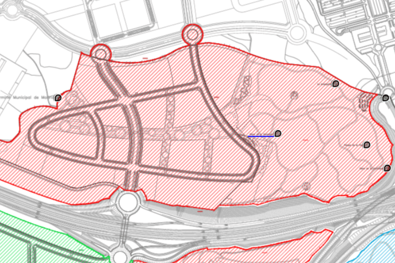 Detalle de plano de urbanización norte de Los Cerros (fuente: Junta de Compensación de Los Cerros).