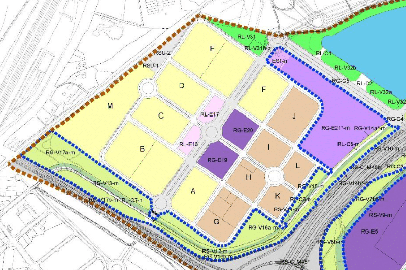 Detalle de plano del polígono industrial de El Cañaveral (fuente: Ayuntamiento de Madrid).