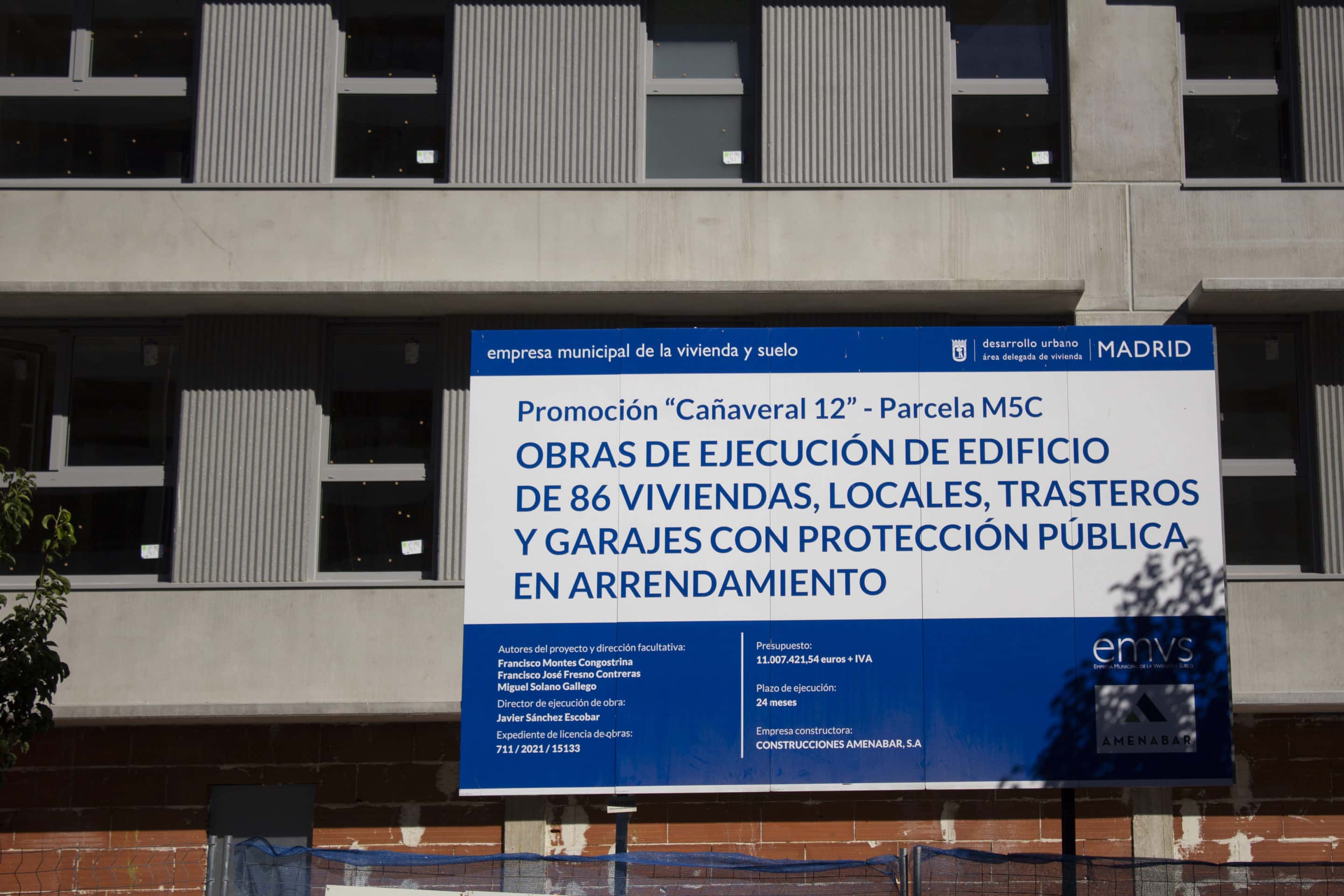 Cartel de Cañaveral 12 de la EMVS (foto: Nuevo Sureste)