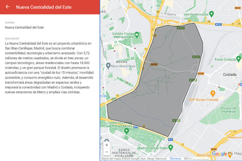 El mapa de la Nueva Centralidad del Este