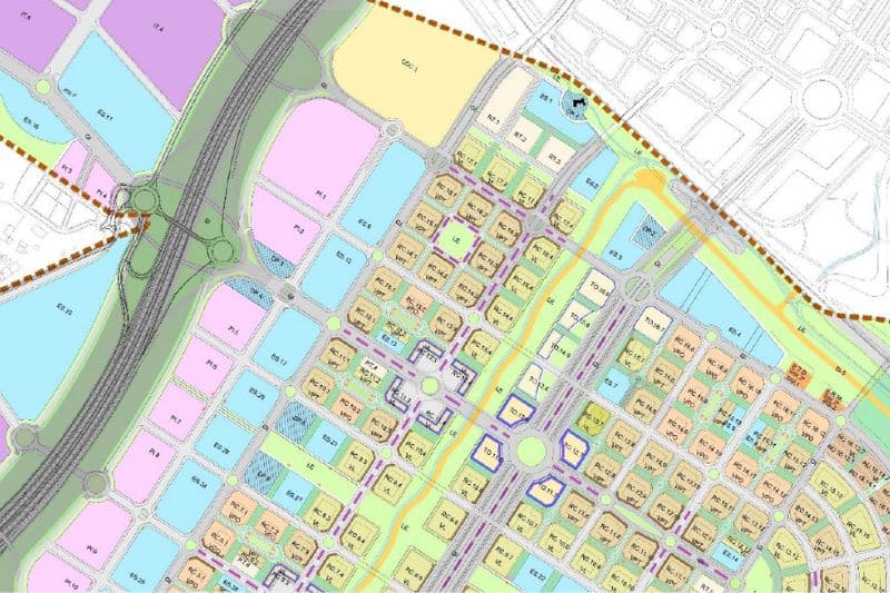 Detalle de plano de la segunda etapa de urbanización de Los Berrocales (fuente: Ayuntamiento de Madrid)