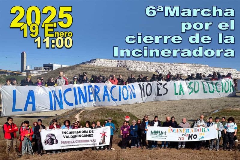 FRAVM, Grama y Ecologistas marchan el 19 de enero para el cierre de la incineradora de Valdemingómez
