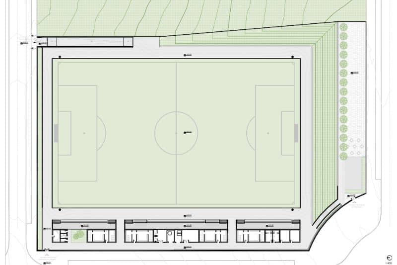 Plano del proyecto de campo de fútbol municipal de El Cañaveral (fuente: Ayuntamiento de Madrid)