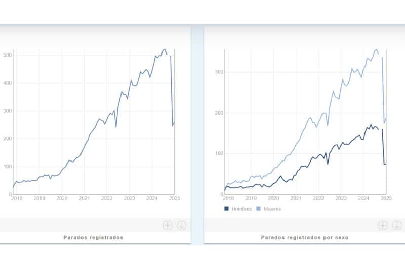 Datos de paro de El Cañaveral en enero de 2025 (fuente: Ayuntamiento de Madrid)
