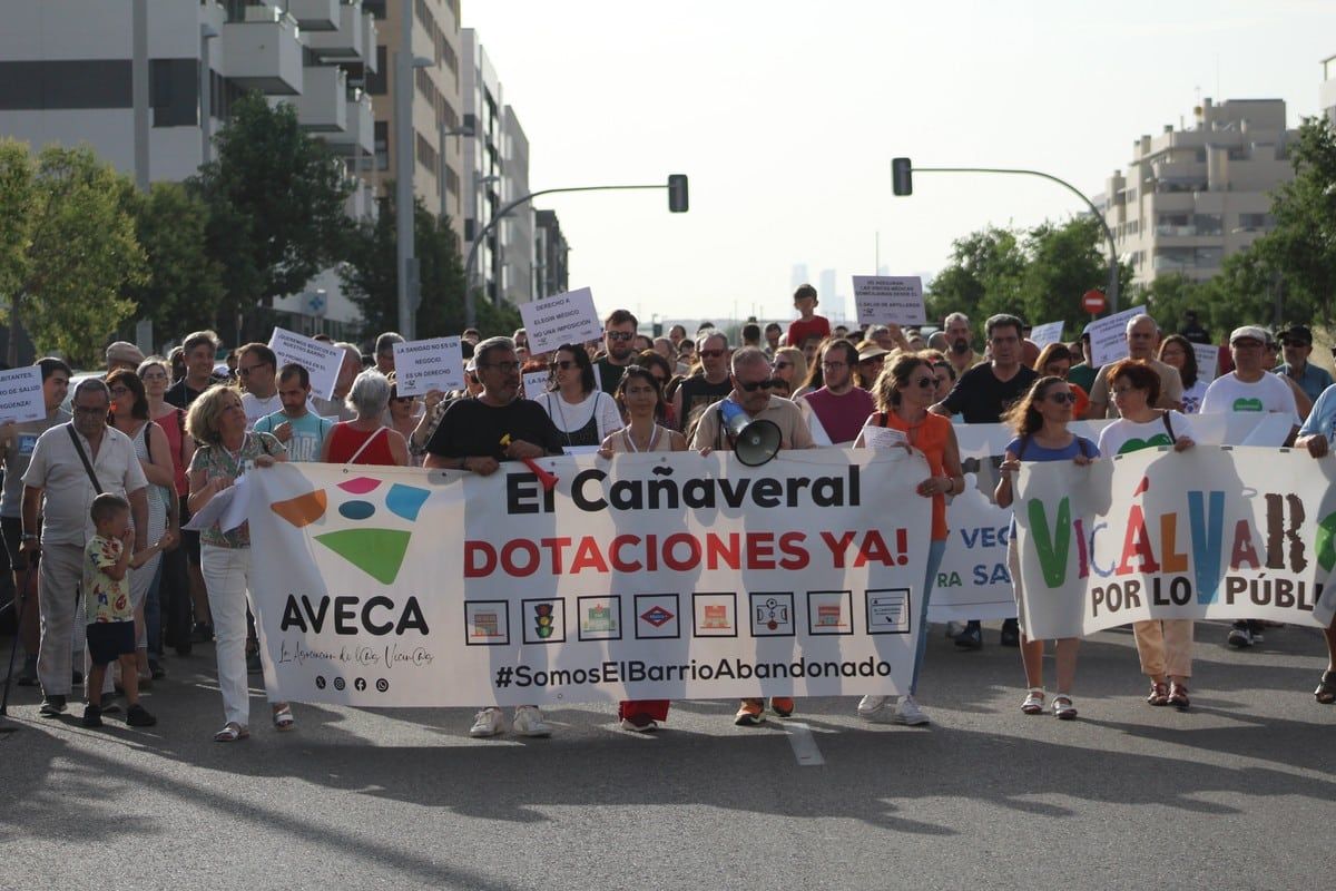 Manifestación para exigir un centro de salud en El Cañaveral (foto: Nuevo Sureste)